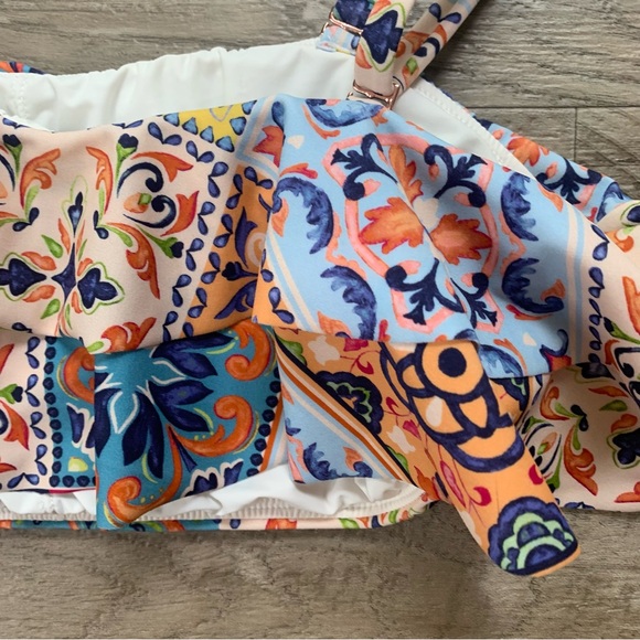 Anthropologie Maeve Shoreside One Shoulder Ruffle Bikini Top - Picture 4 of 13